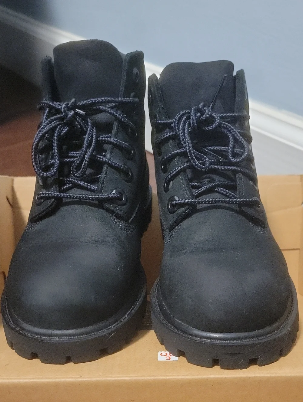Timberland Kids Black Lace-Up Work Boots Waterproof